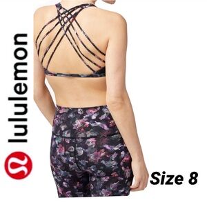 Lululemon Free To Be Wild Bra Activate Floral Size 8